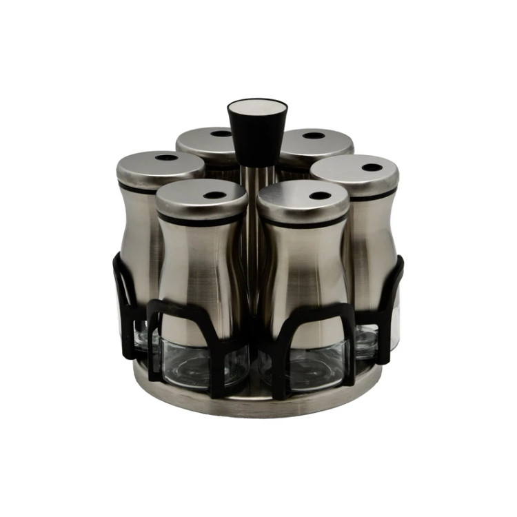 جای ادویه 7 پارچه یونیک کد 1799 استیل ضدزنگ با پایه چرخان