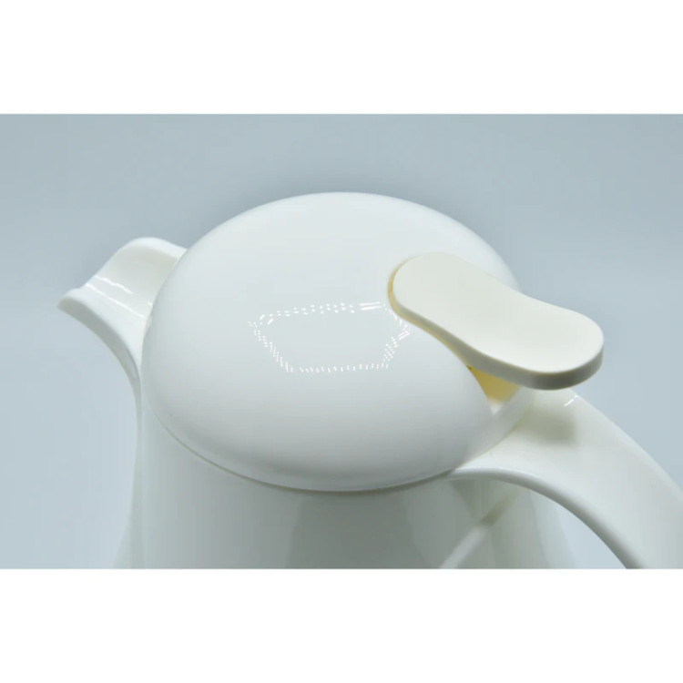 فلاسک یونیک مدل UN‑1905 با گنجایش ۱ لیتر و طراحی سفید براق مناسب نگهداری چای و قهوه.