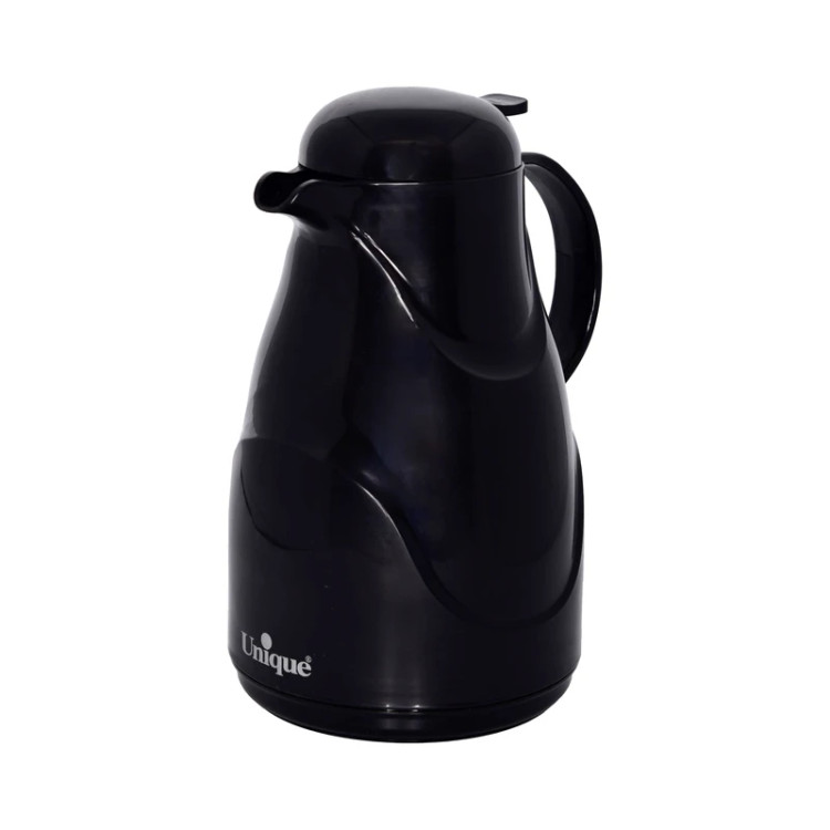 فلاسک یونیک مدل UN‑1905 با گنجایش ۱ لیتر و طراحی سفید براق مناسب نگهداری چای و قهوه.