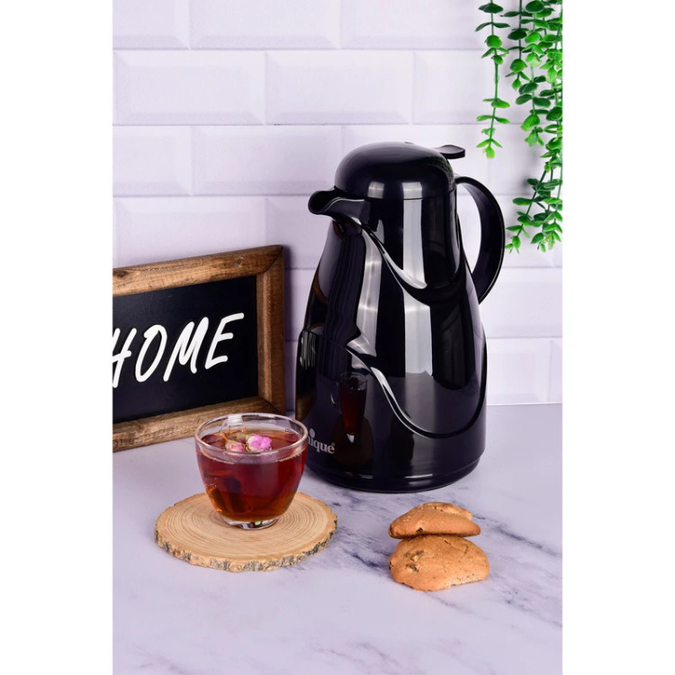 فلاسک یونیک مدل UN‑1905 با گنجایش ۱ لیتر و طراحی سفید براق مناسب نگهداری چای و قهوه.