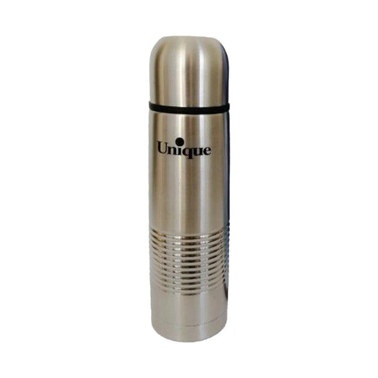 فلاسک استیل یونیک مدل UN‑1998 با ظرفیت ۱ لیتر و درپوش لیوانی ضدنشتی مناسب سفر و محل کار.