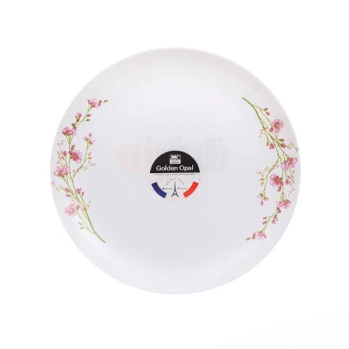 ست ۶ عددی بشقاب گلدن اوپال مدل دیوالی با طراحی گلهای صورتی و جنس اوپال مقاوم، مناسب پذیرایی شیک و استفاده روزمره