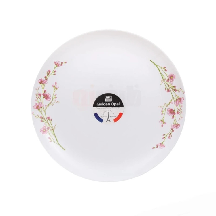 ست ۶ عددی بشقاب گلدن اوپال مدل دیوالی با طراحی گلهای صورتی و جنس اوپال مقاوم، مناسب پذیرایی شیک و استفاده روزمره