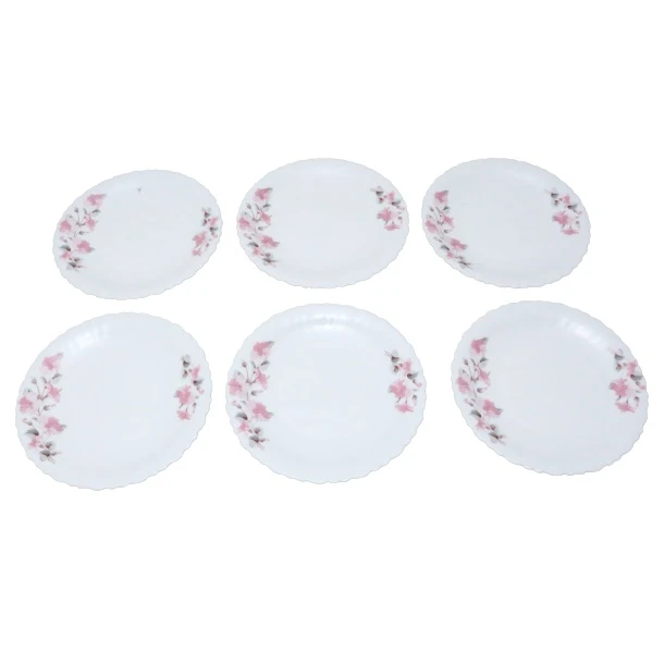 ست ۶ عددی بشقاب پلوخوری گلدن اوپال مدل دیوالی طرح سارینا صورتی، ساختهشده از شیشه اوپال مقاوم با طرح گل لطیف و کیفیت بالا