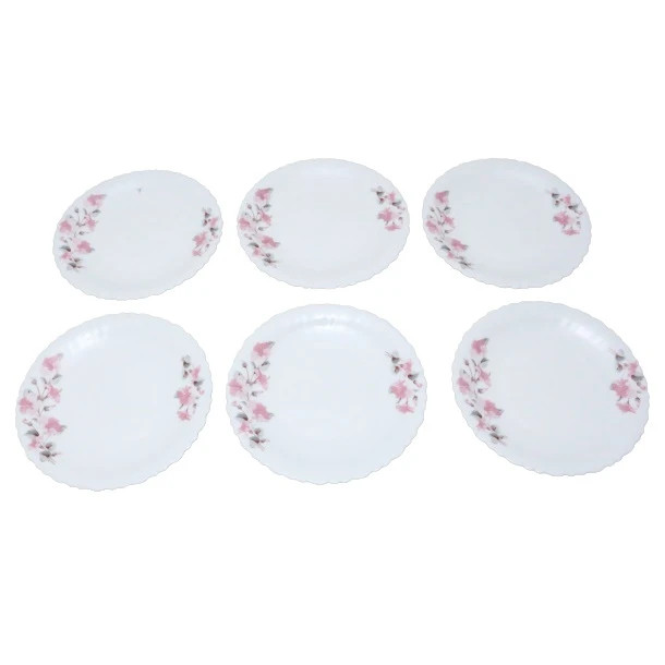 ست ۶ عددی بشقاب پلوخوری گلدن اوپال مدل دیوالی طرح سارینا صورتی، ساختهشده از شیشه اوپال مقاوم با طرح گل لطیف و کیفیت بالا