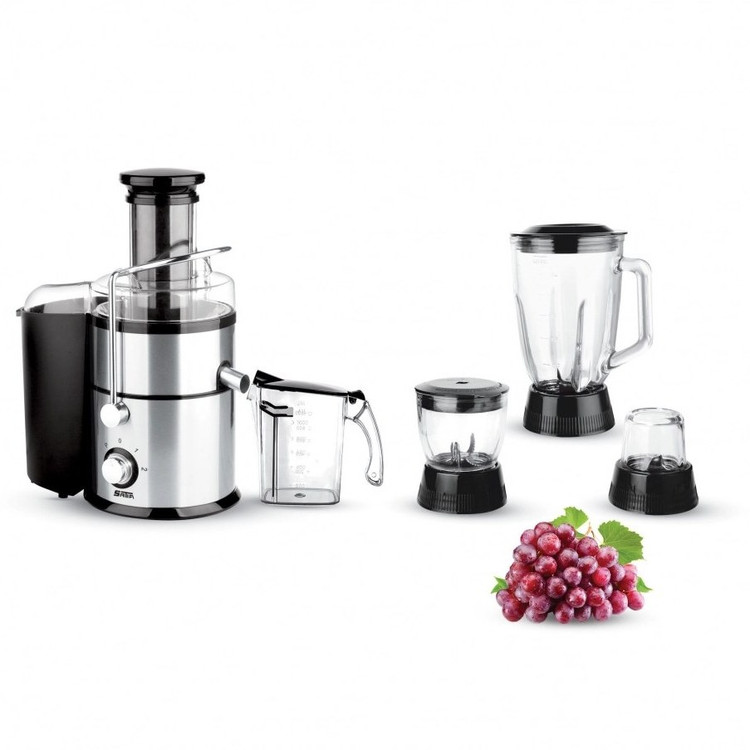 ست کامل آبمیوه گیری، مخلوطکن و خردکن ۴ کاره ساتیا مدل JBS-135 استیل.
