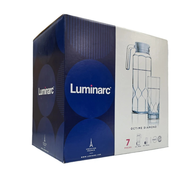 سرویس پارچ و لیوان ۷ پارچه لومینارک مدل دیاموند (Diamond)