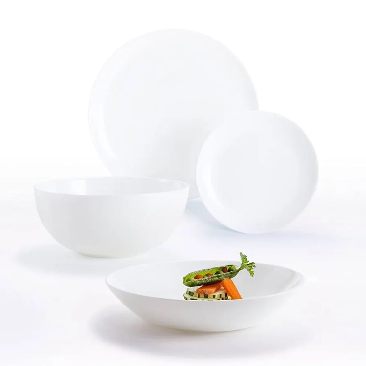 سرویس غذاخوری ۲۶ پارچه لومینارک (Luminarc) مدل دیوالی سفید (Diwali White)