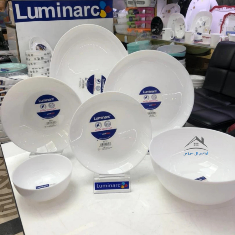 سرویس غذاخوری ۲۶ پارچه لومینارک (Luminarc) مدل دیوالی سفید (Diwali White)