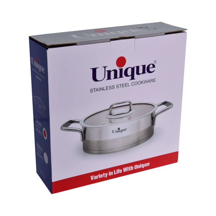 تابه دو دسته استیل یونیک کد UN-9912 سایز ۲۴